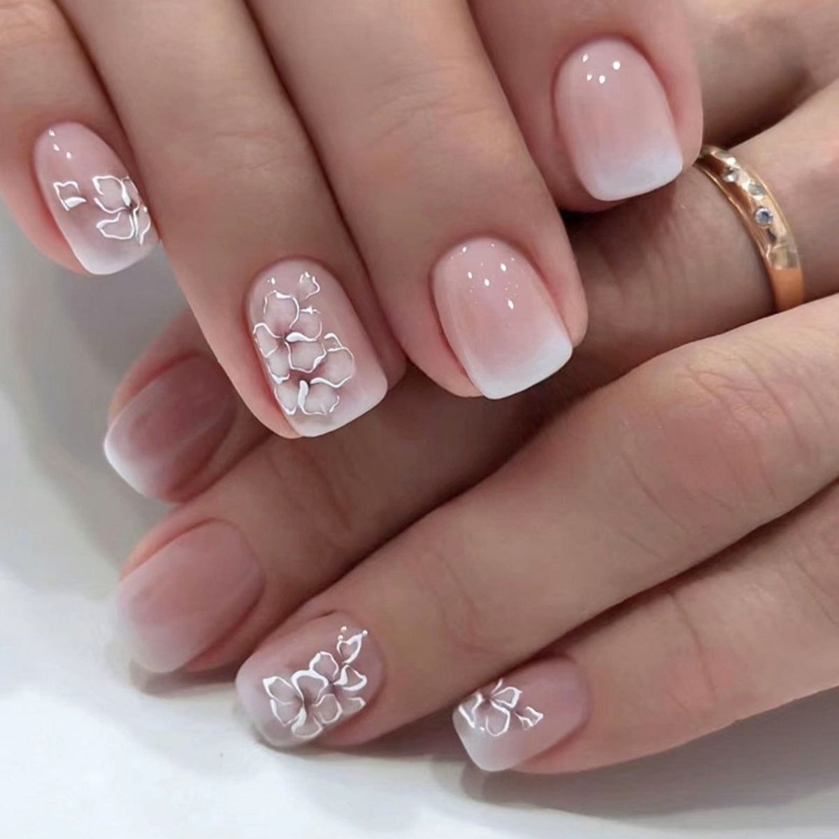 White Flower Fairy Nails