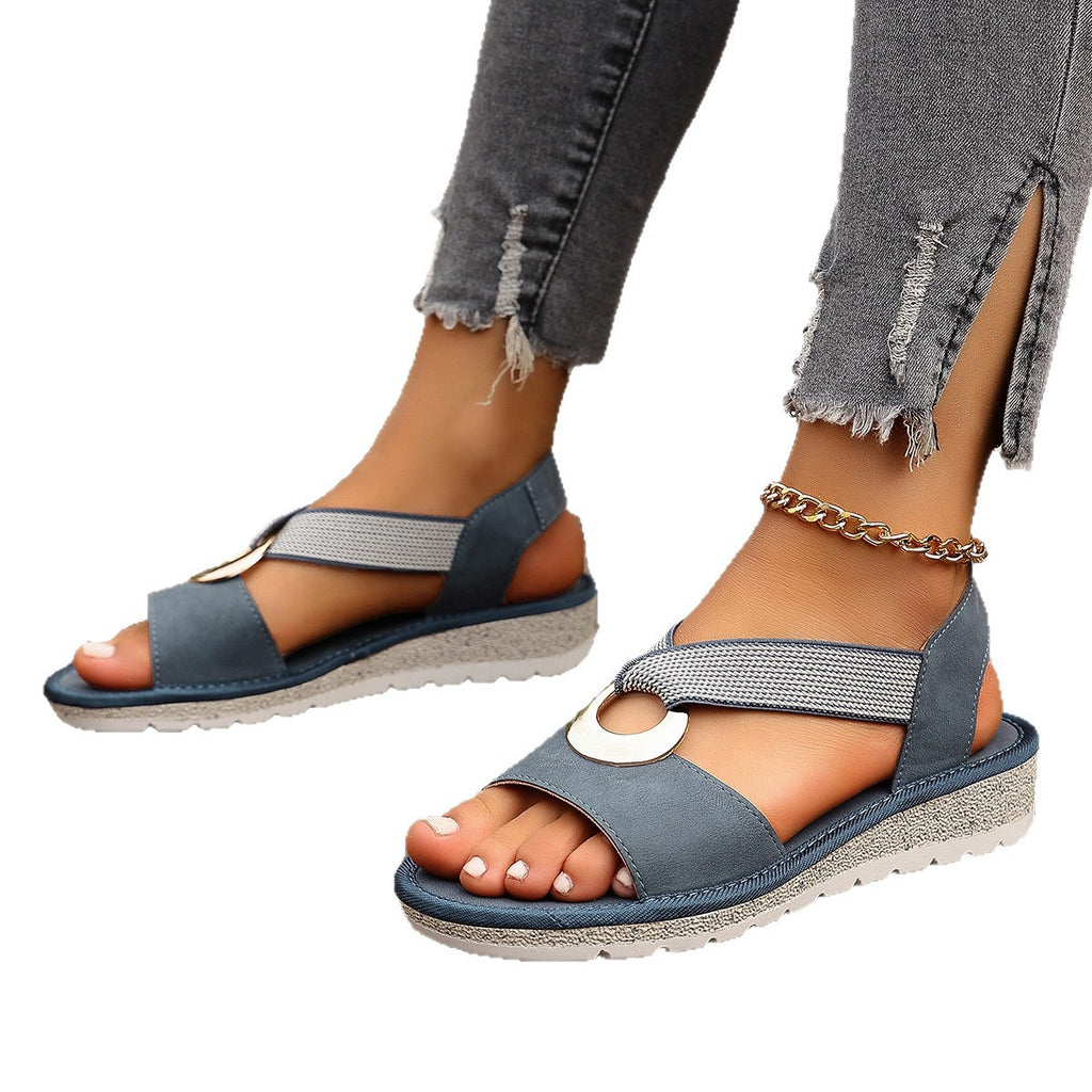 Plus-size Jute Wedge Sandals