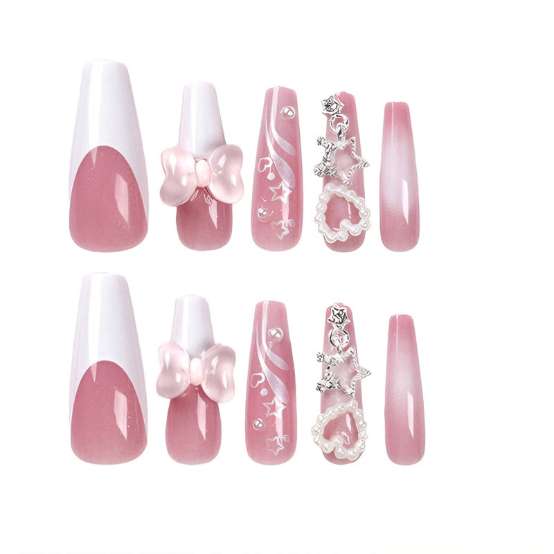 24pcs Bear Bow Nails