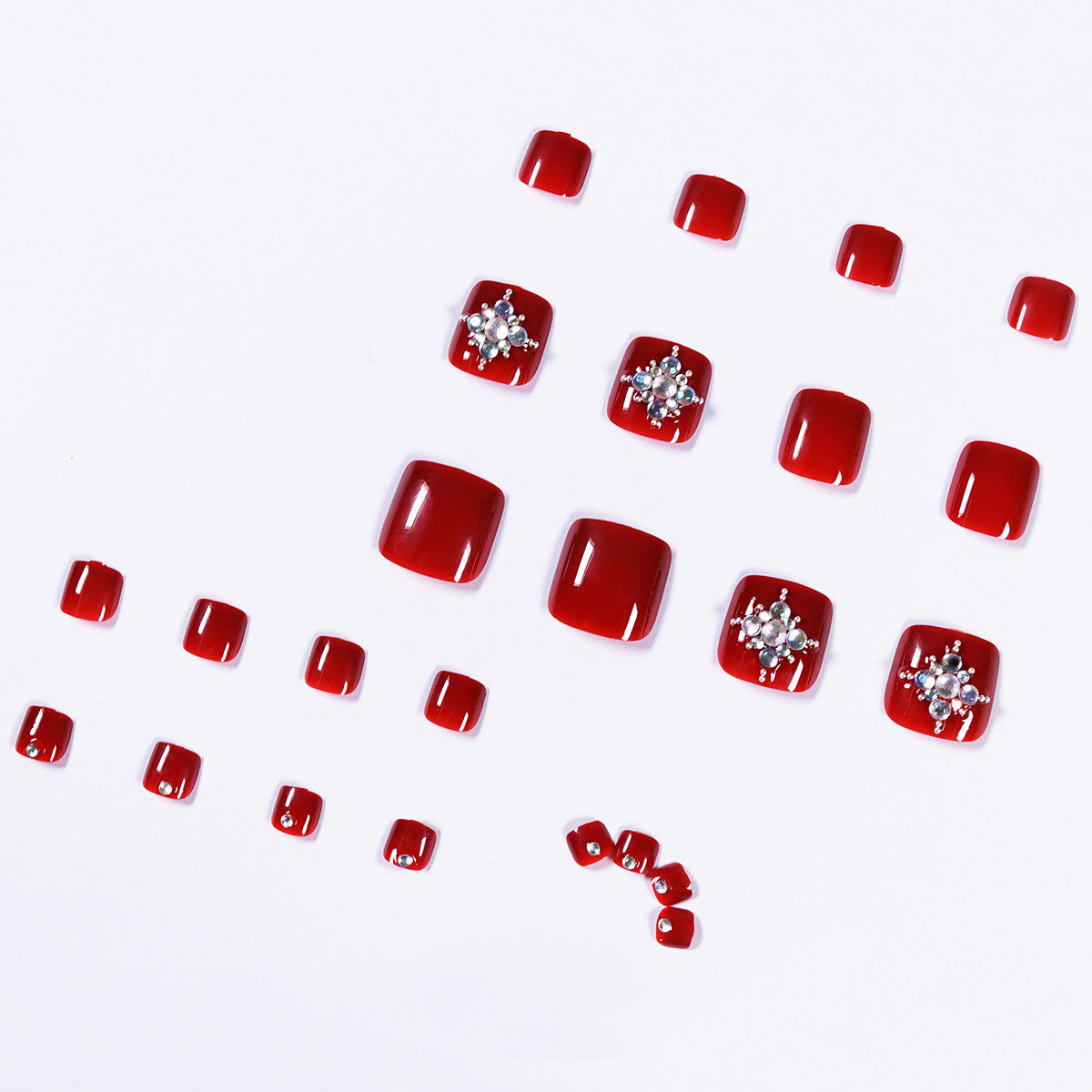 Pearl Rhinestone Toenails