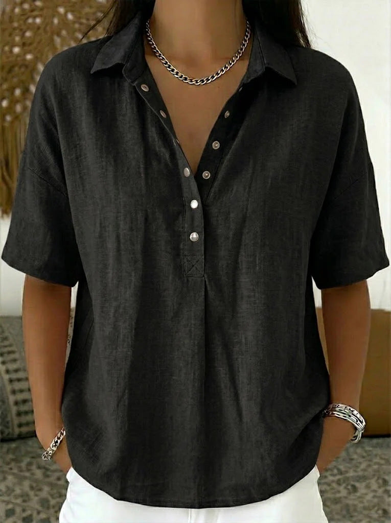 Classic Single-Breasted Lapel Shirt