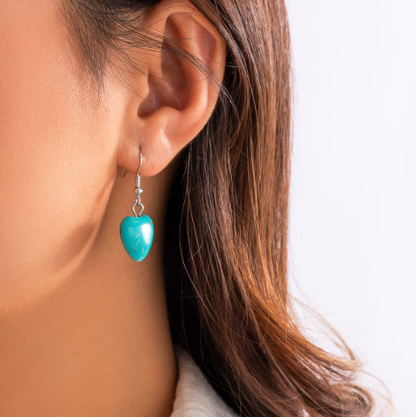 Turquoise Double Layer Flanelle Rope Necklace Artistic Retro