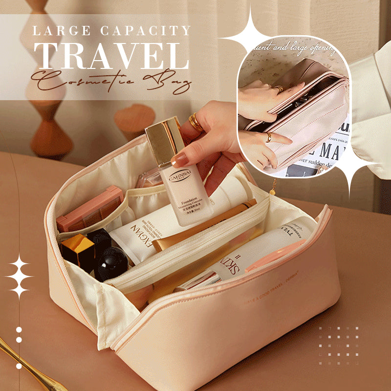 Women’s large-capacity multifunctional travel cosmetic bag, makeup organizer.