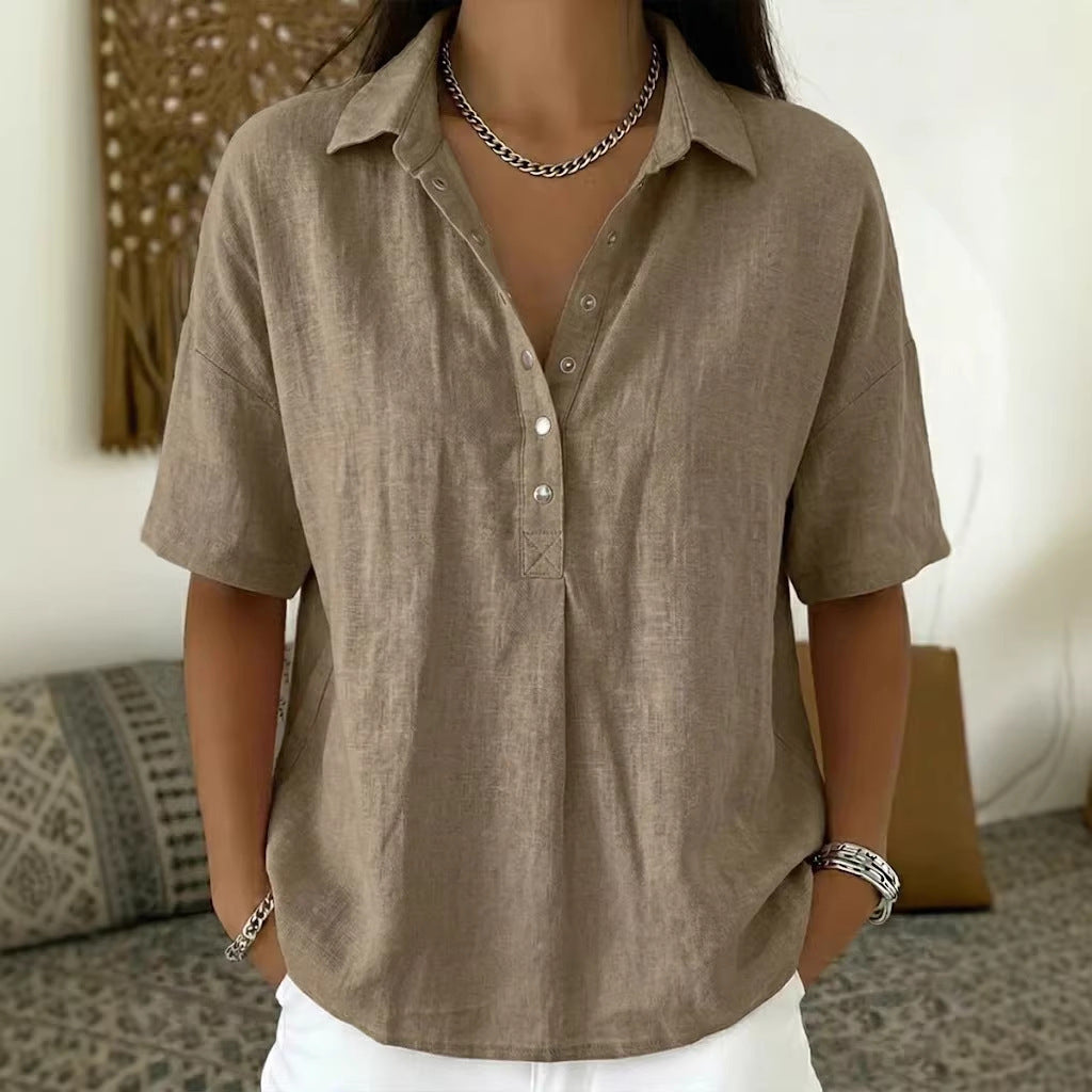 Classic Single-Breasted Lapel Shirt