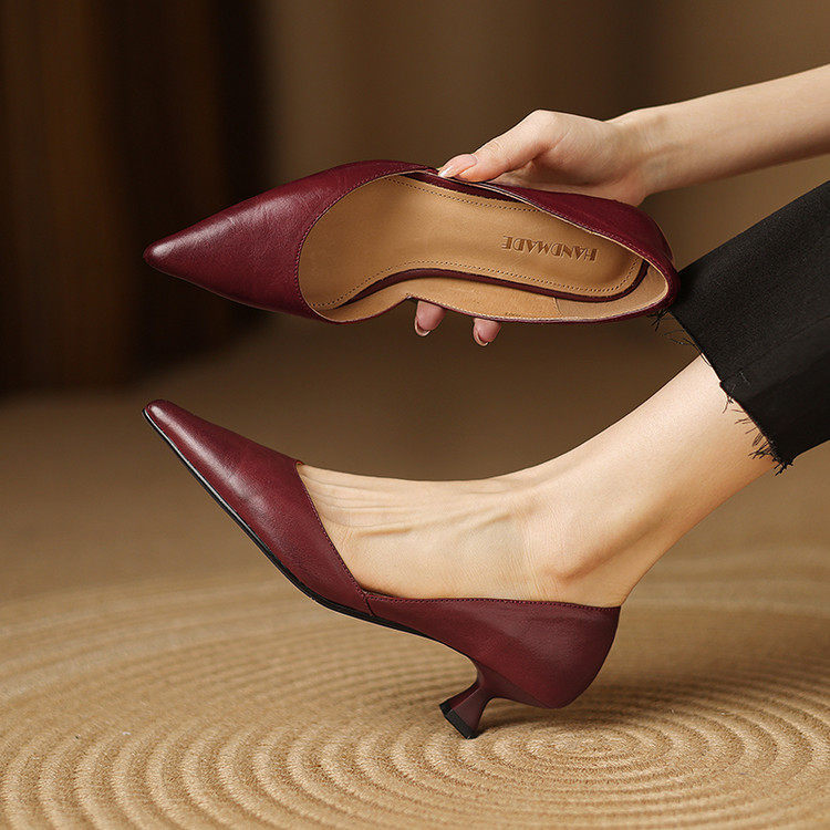 Women's Retro French-Style Pointed-Toe High Heels