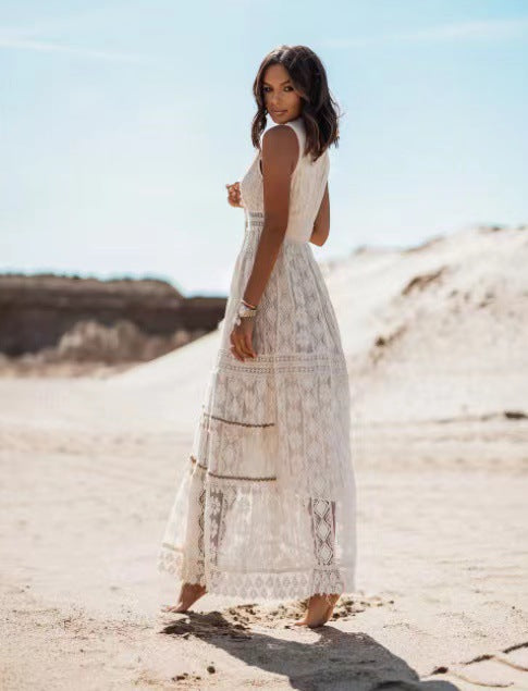 Lace Panel Waist Cut Out Dress