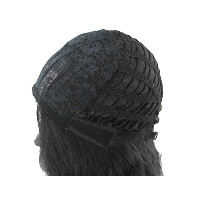 wig female black gradient gold