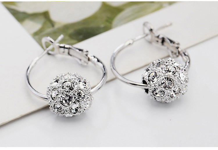 New Women's Lucky Bead Austrian Crystal Earrings