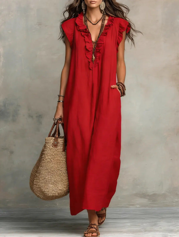 Elegant A-Line Dress with Pockets