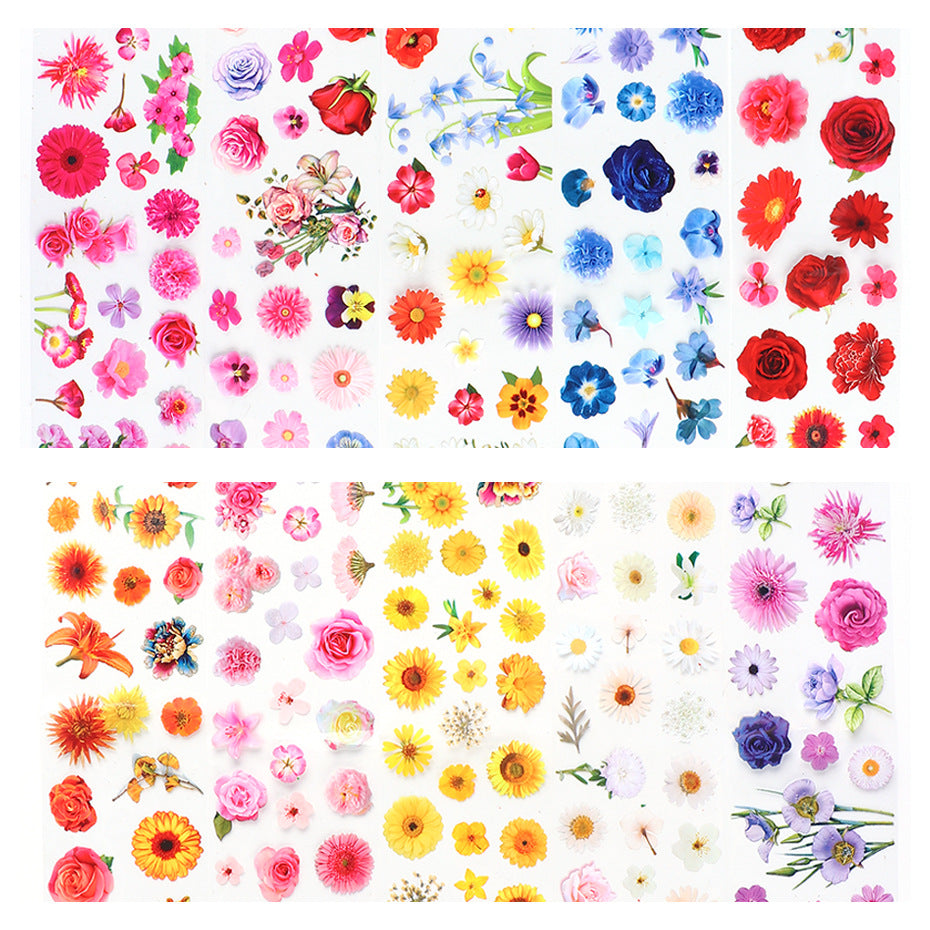 Retro Floral Nail Stickers