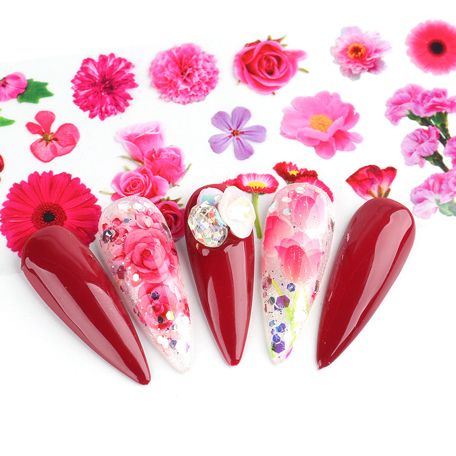 Retro Floral Nail Stickers