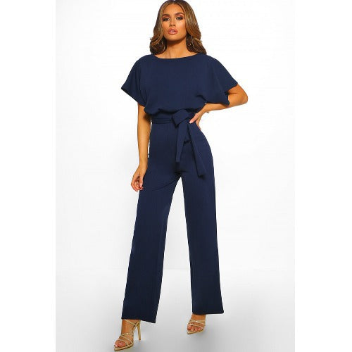 Belted Straight-Leg Jumpsuit