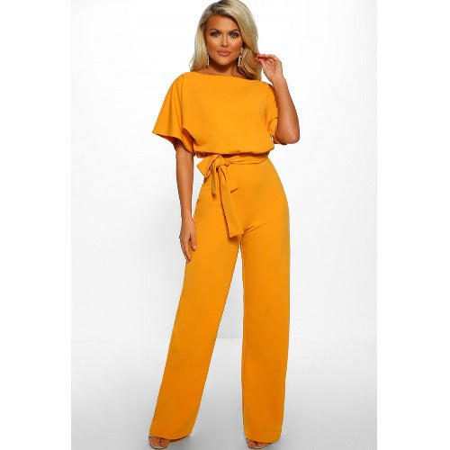 Belted Straight-Leg Jumpsuit