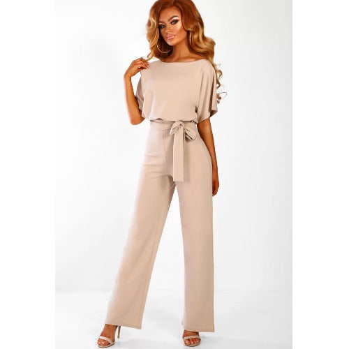 Belted Straight-Leg Jumpsuit