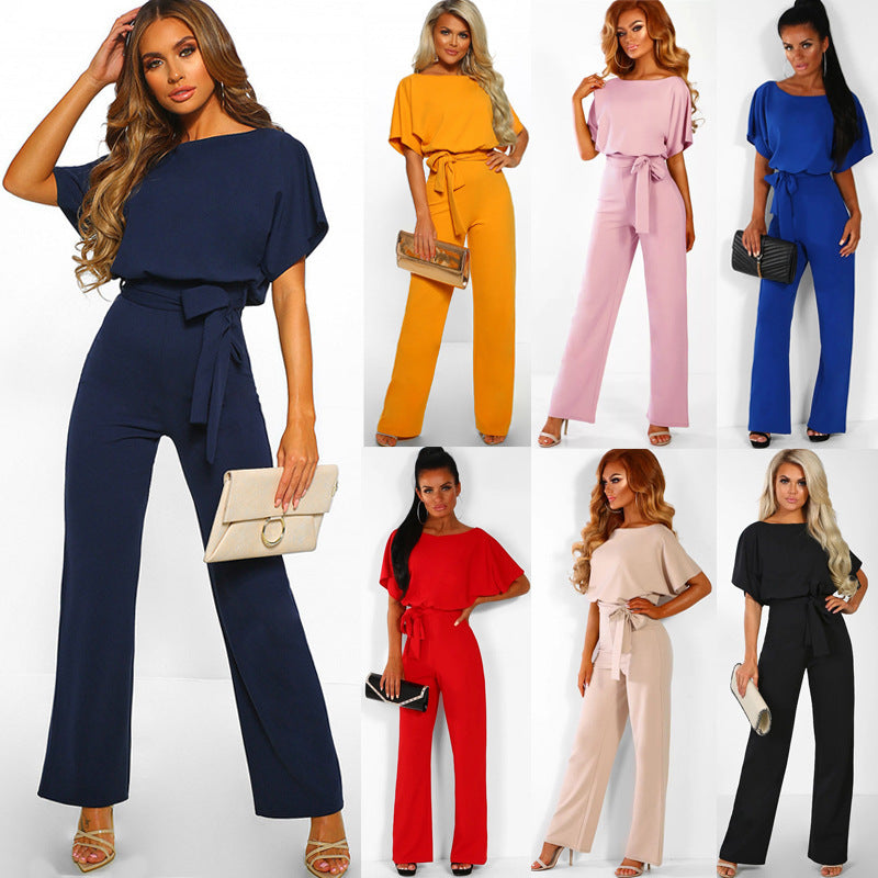 Belted Straight-Leg Jumpsuit