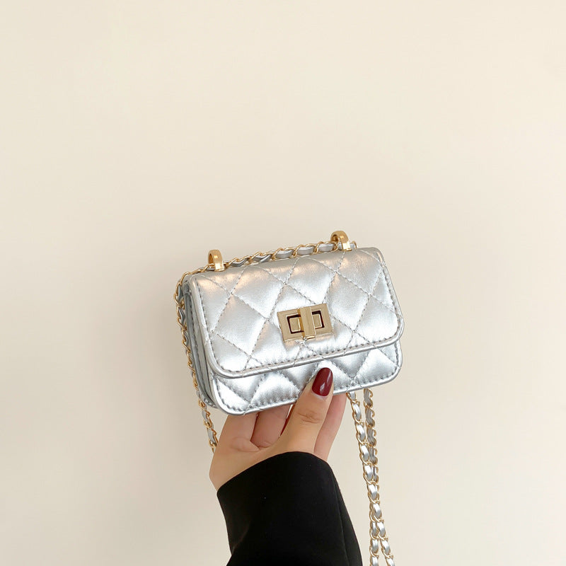 Women's Chain Crossbody Bag with Lock Clasp