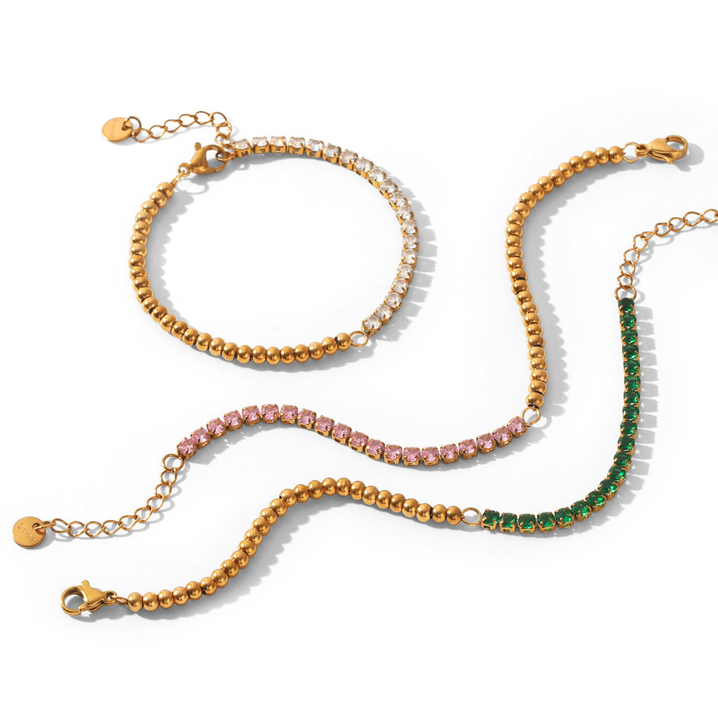 18k Gold-colored Stainless Steel Zircon Bracelet That Wont Fade