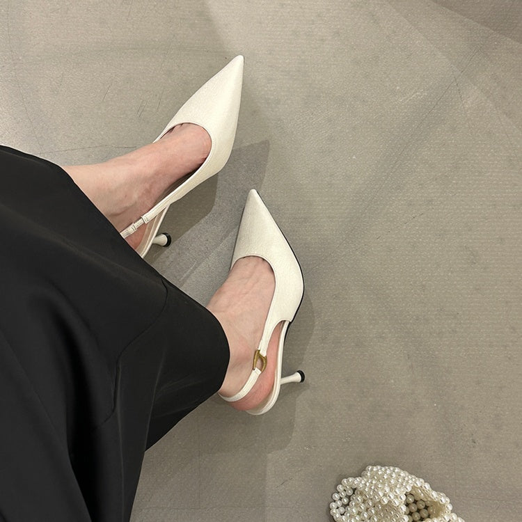 Women's Slingback Pointed Toe Kitten Heel Sandals