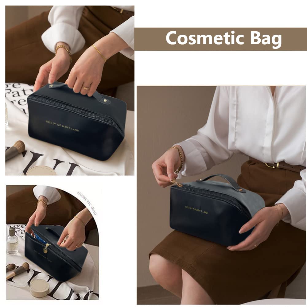 Women’s large-capacity multifunctional travel cosmetic bag, makeup organizer.