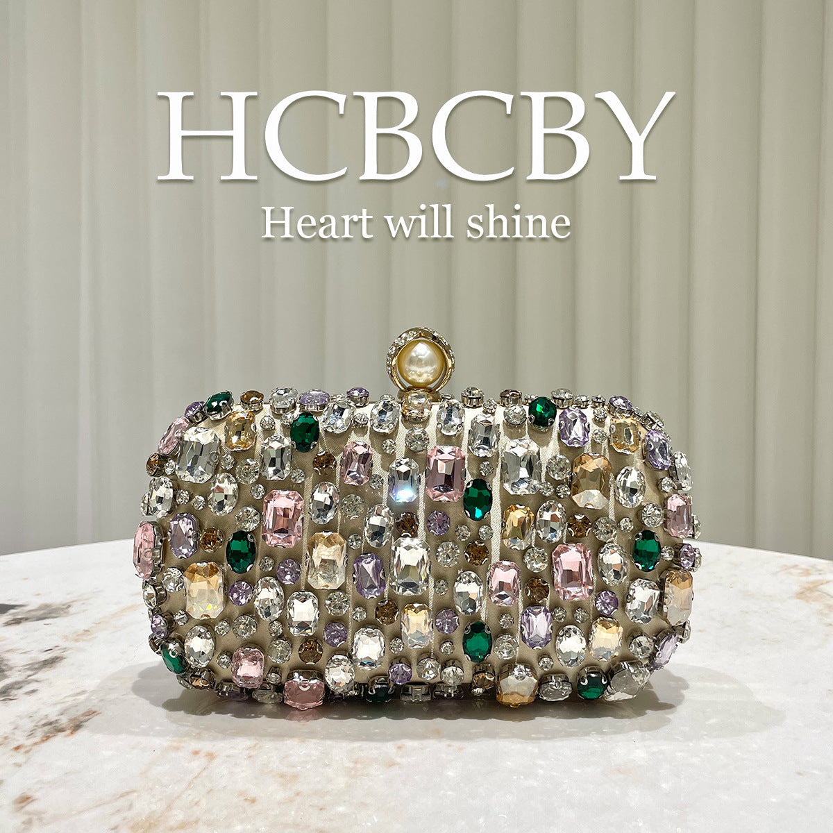 Women's Gold Rhinestone Clutch