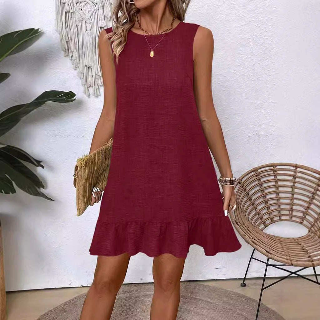 Loose Sleeveless Ruffle Dress