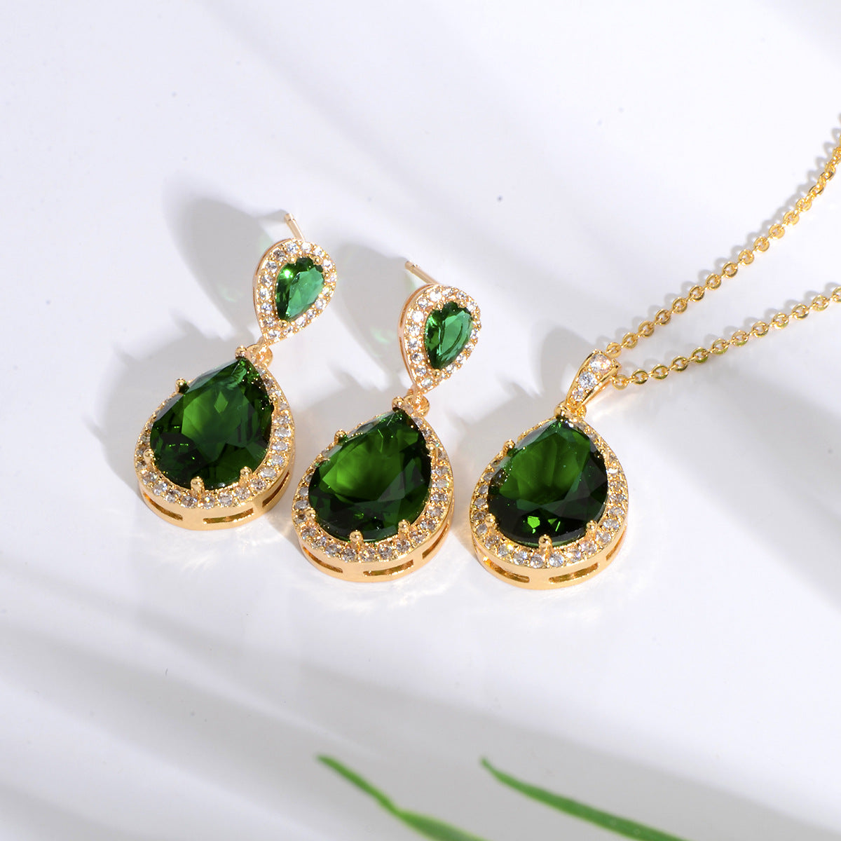 Necklace Eardrops Suit Bride Wedding Jewelry Simple Graceful