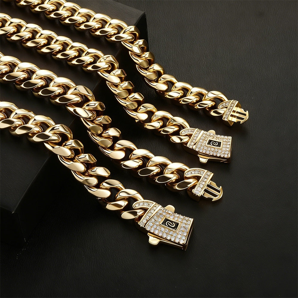 Stainless Steel Cuban Chain, Titanium Steel, Unisex