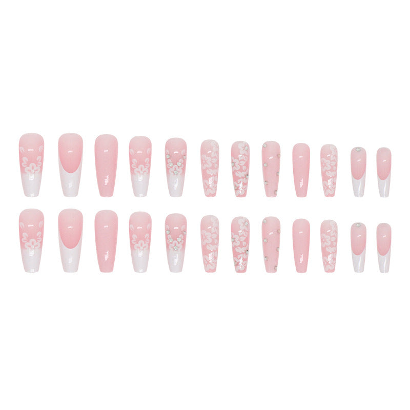 Long French Diamond Nails