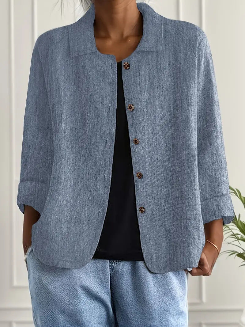 Cotton & Linen Casual Button-Down