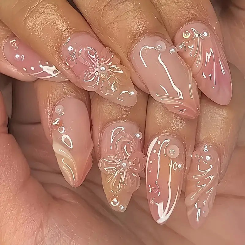 Almond Flower Nails