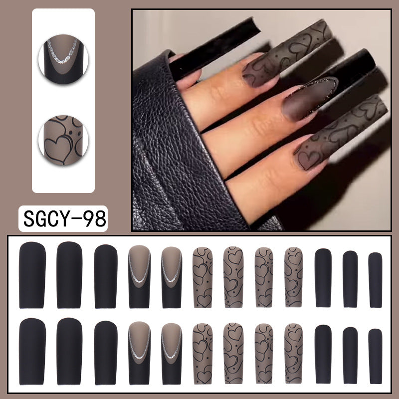 Matte Black Coffin Nails