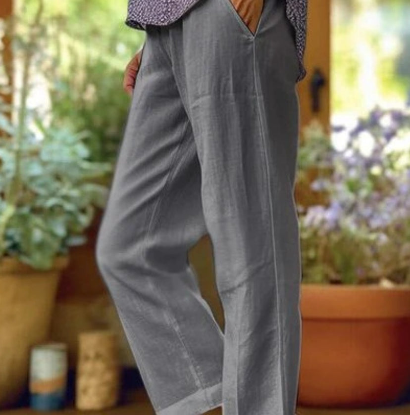 Minimalist Solid Straight-Leg Trousers