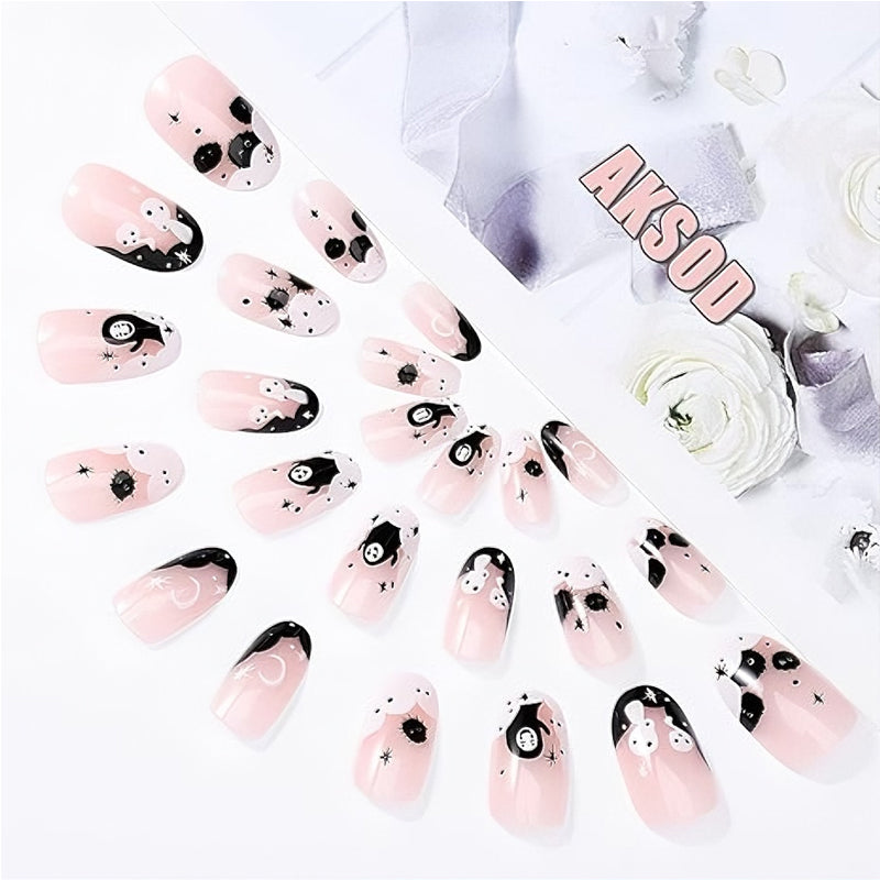 24pcs Faceless Man Nails