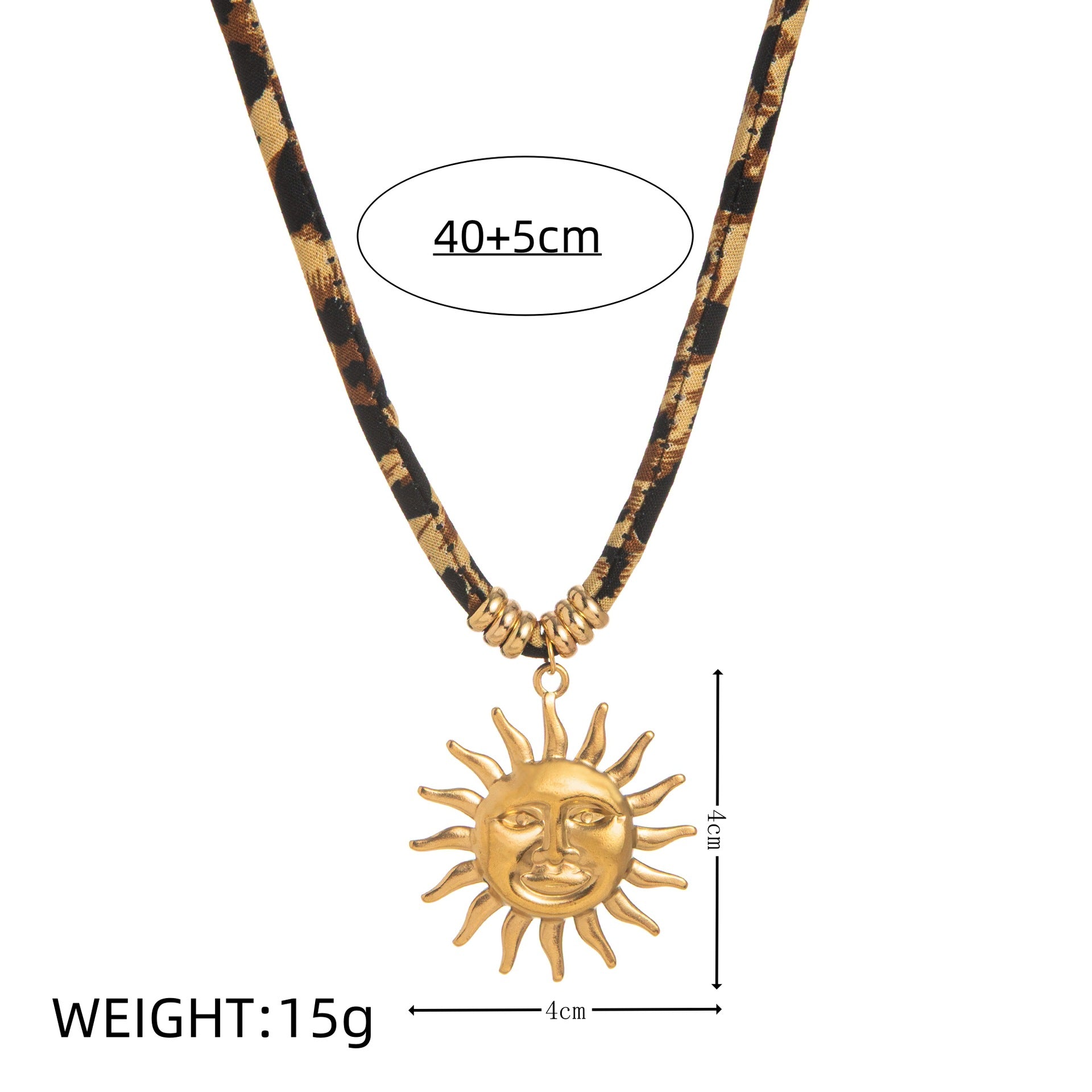 Women's Jewelry Niche Geometric Pendant Design Leopard Print Rope Necklace