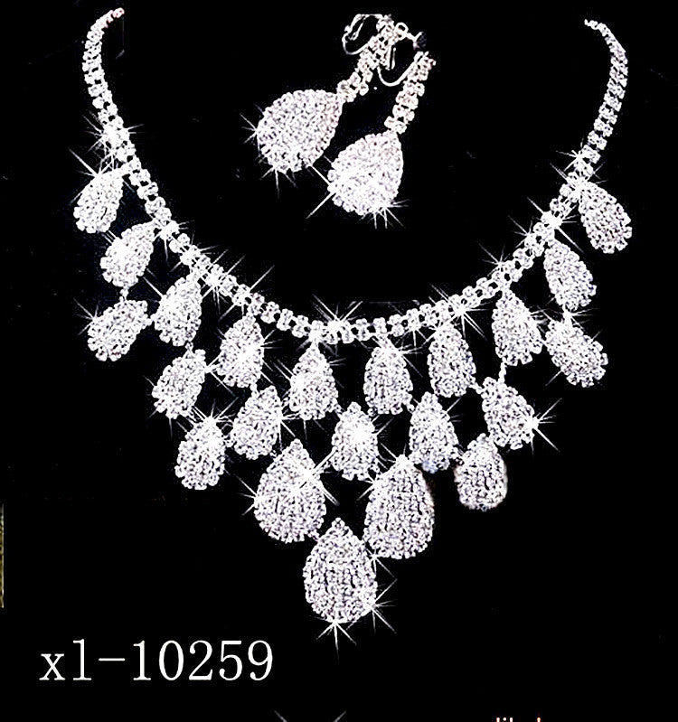 Gorgeous Diamond Necklace Set Wedding Bride Evening Costume