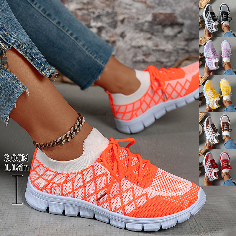Plaid Mesh Fashion Trainers