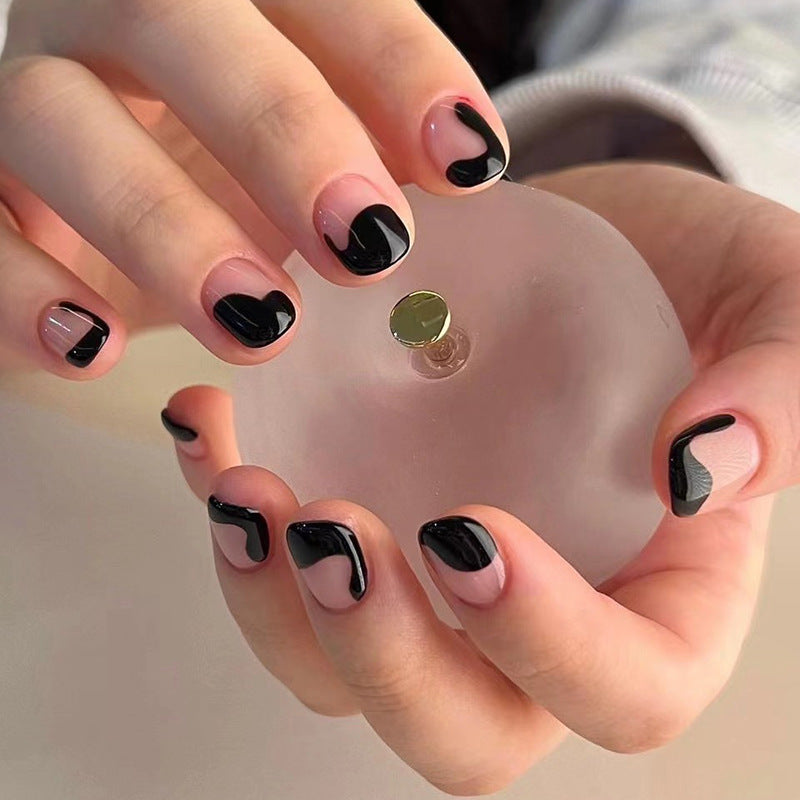 Oblique French Fake Nails