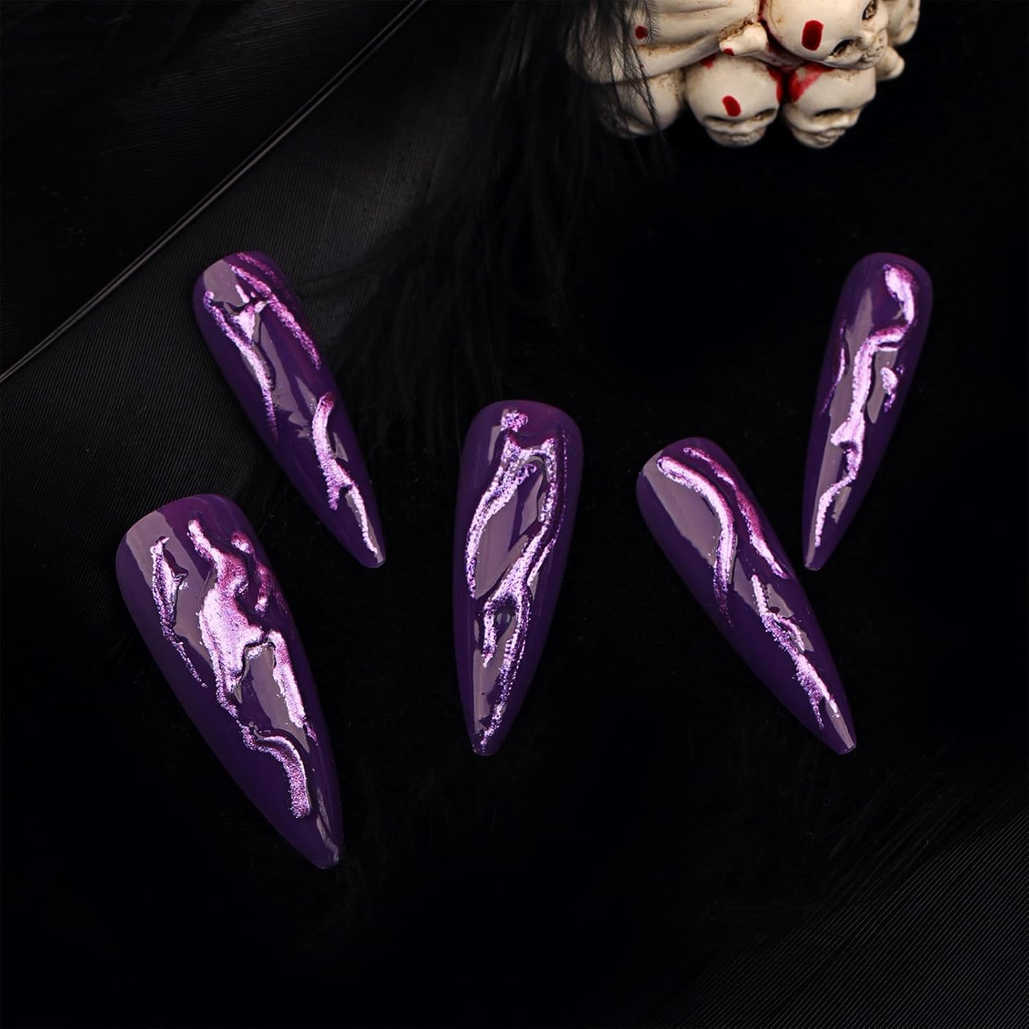 24pcs Purple Devil Nails