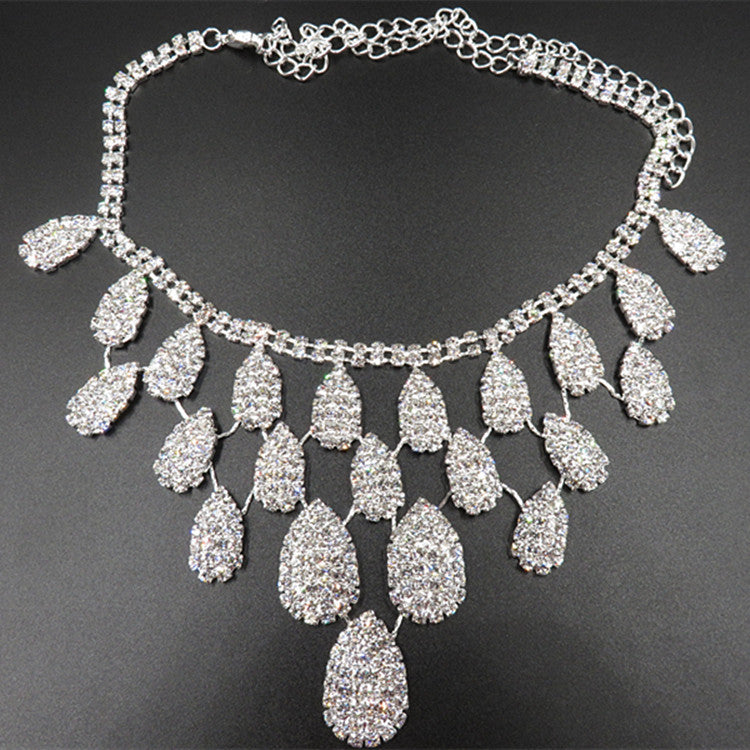 Gorgeous Diamond Necklace Set Wedding Bride Evening Costume
