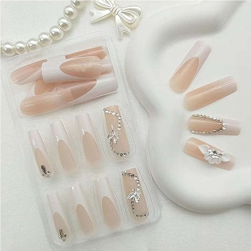 24pcs Long White Flower