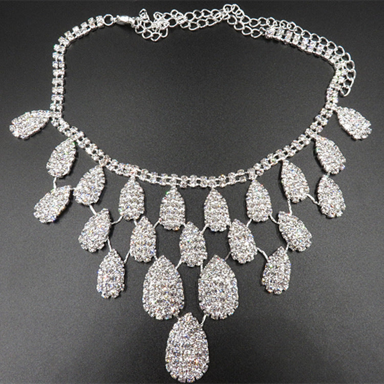 Gorgeous Diamond Necklace Set Wedding Bride Evening Costume