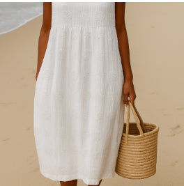 Sleeveless Casual Print Temperament Long Dress Dress Slim Fit