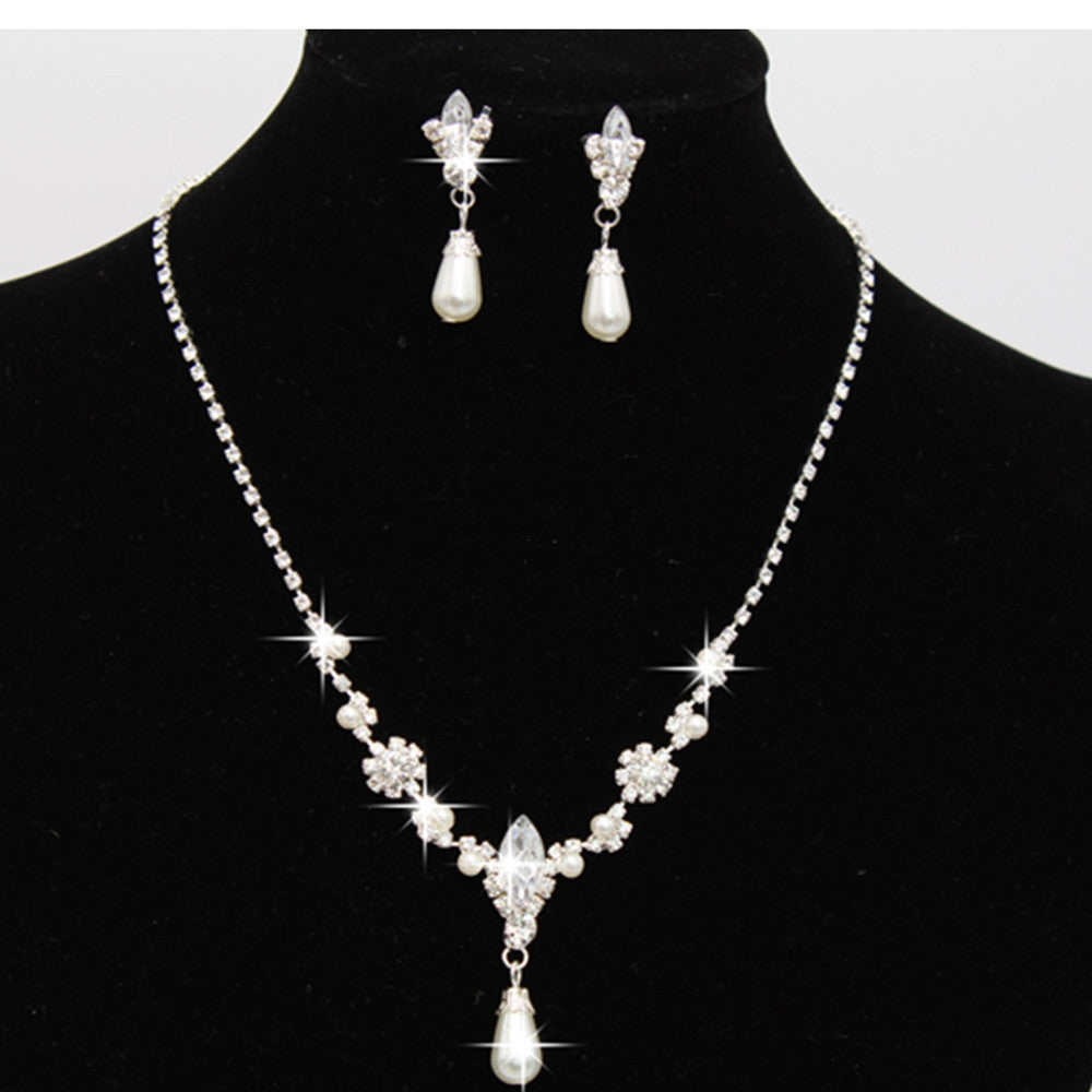 Dropspearl Necklace, Earrings Bridal Necklace