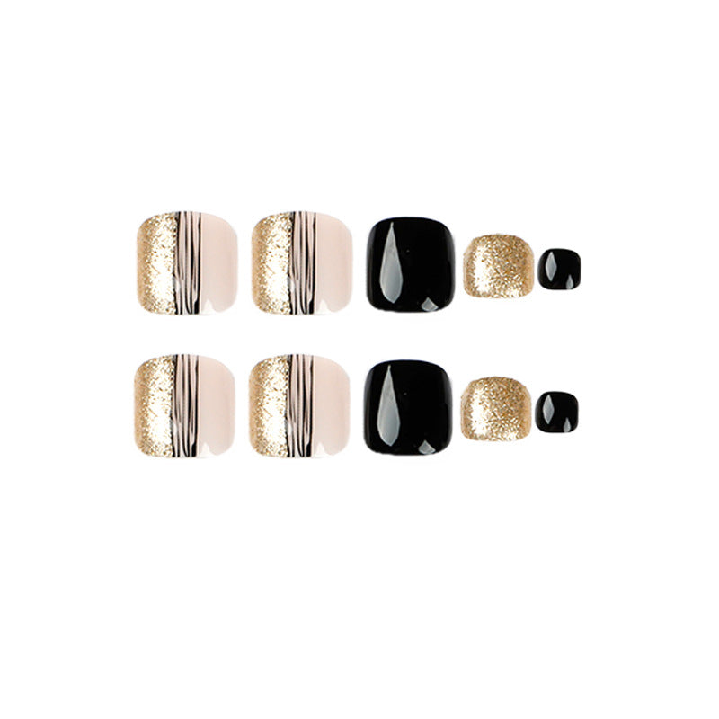 Black Gold Manicure Nails
