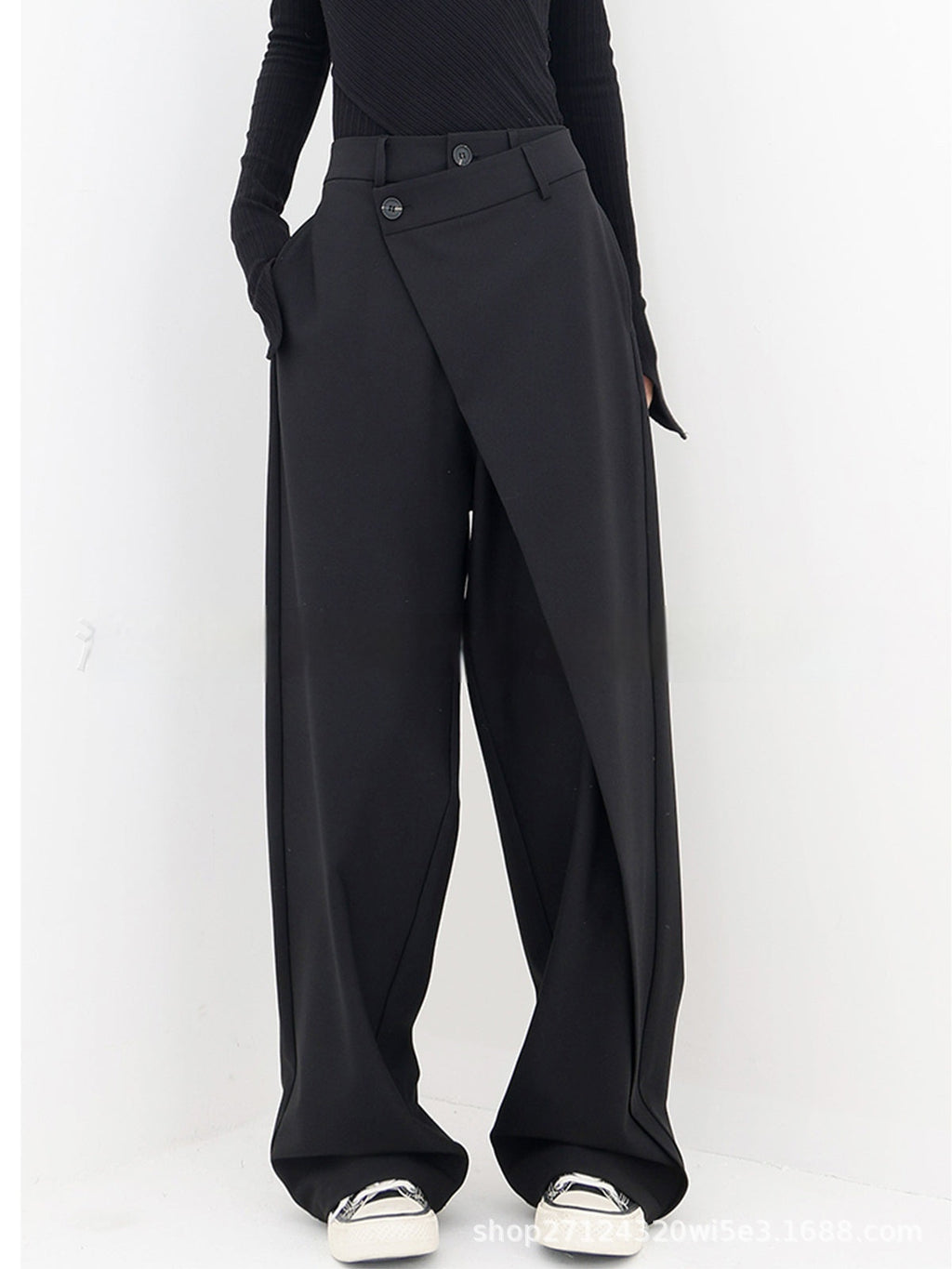 Irregular Wide-leg Pants Ins Fashion Loose Trousers Women's Clothing
