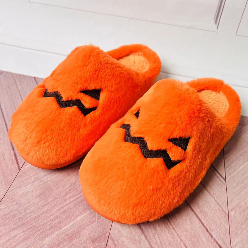 Cute Pumpkin Plush Indoor Slippers