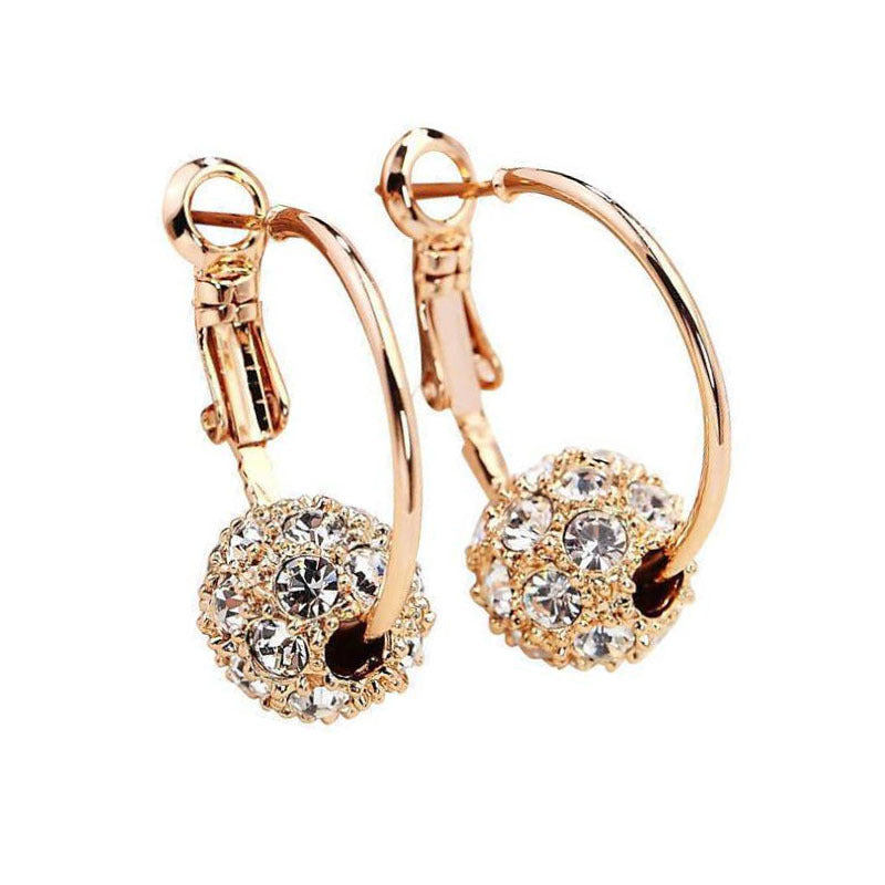 New Women's Lucky Bead Austrian Crystal Earrings