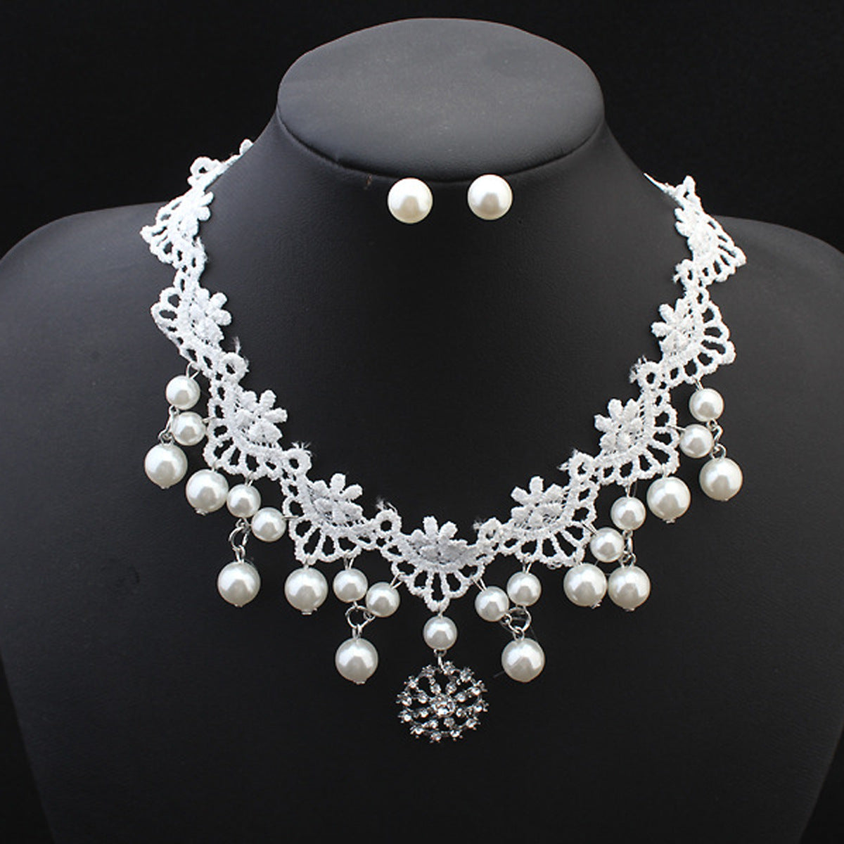 elegant jewelry bride wedding accessories necklace pearl necklace set of high