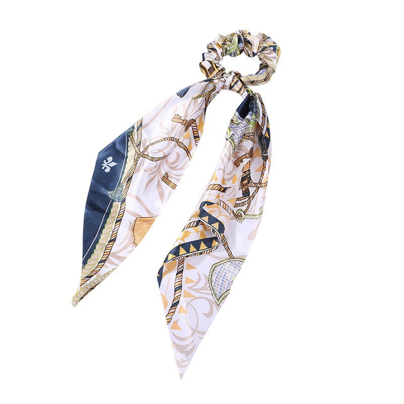 Elegant Floral Hair Scarf | Long Streamer Ponytail Tie