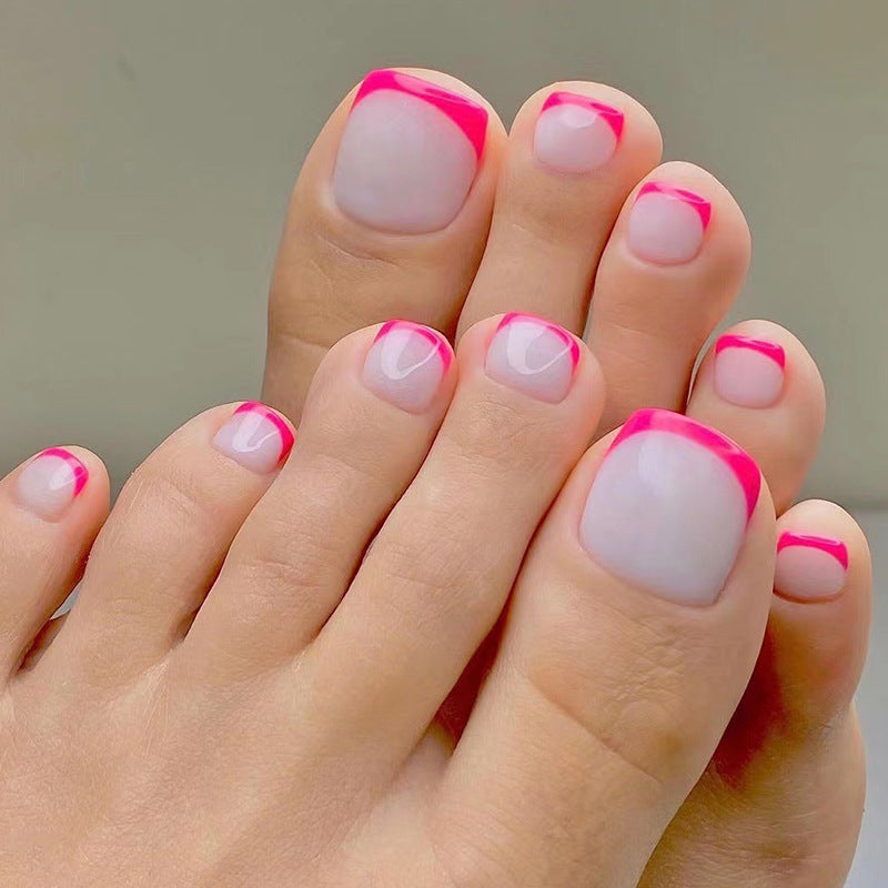 French Rose Red Toenails